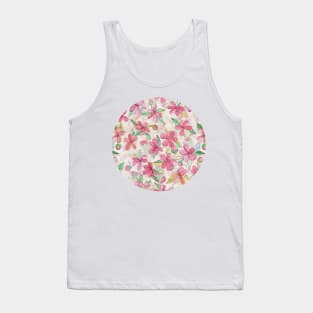 Pink Painted Blossom Pattern Tank Top